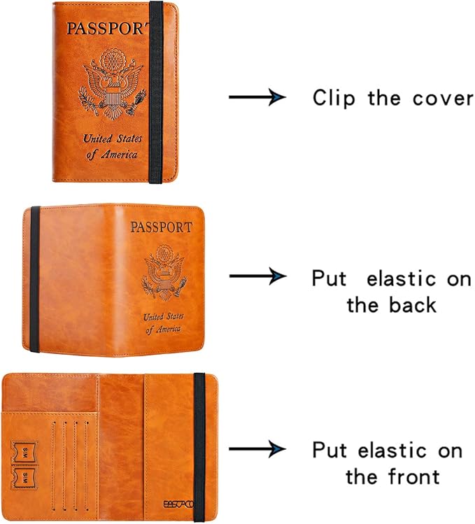 Passport Holder, Travel Essentials, Passport Cover, RFID Travel Wallet | Passport Wallet, Travel Accessories, RFID Blocking, Synthetic Leather Card Case, International Must Haves, For Women Men