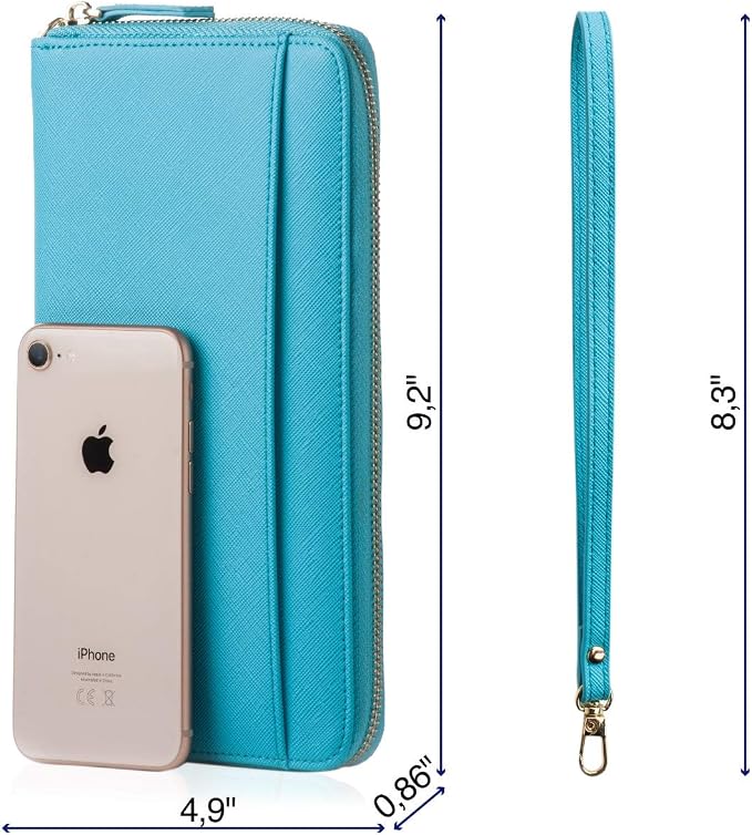 Travel Document Organizer - RFID Passport Wallet Case Family Holder Id Wristlet
