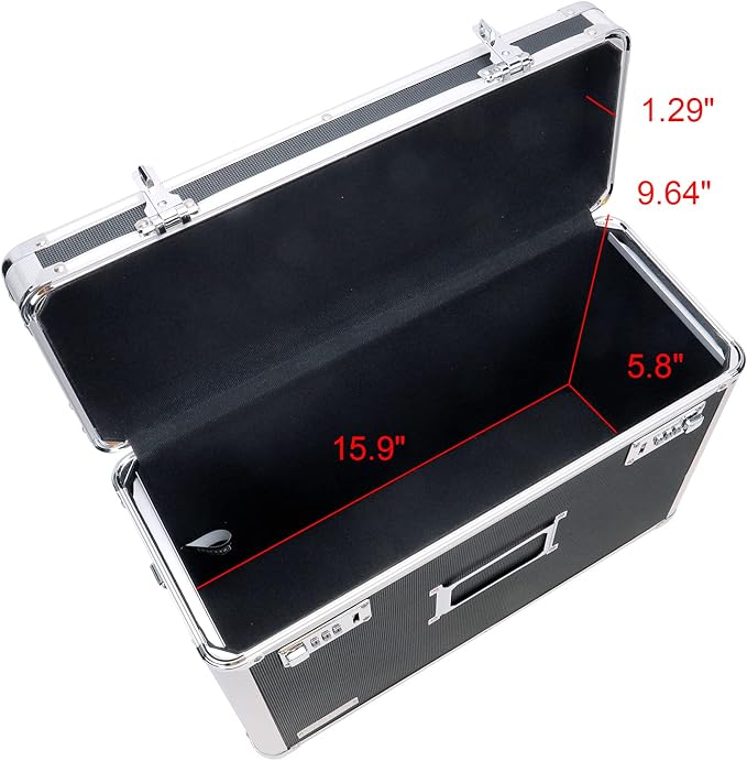 Vaultz File Organizer Storage Box - 14 x 7.25 x 12 Inch Legal Size, Portable Locking Storage Totes with Dual Combination Locks for Filing Office Documents - Black | Dual combination locks for added security, portable design for filing office documents,...