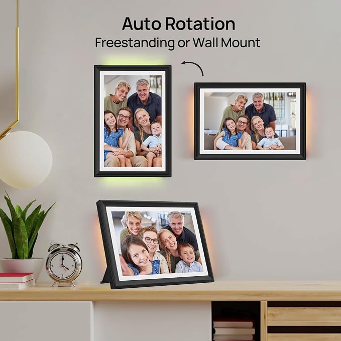 32GB FRAMEO 10.1 Inch WiFi Digital Photo Frame, 1280x800 HD IPS LCD Touch Screen, Auto-Rotate Portrait and Landscape, 32GB Storage, Share Moments Instantly via Frameo App from Anywhere
