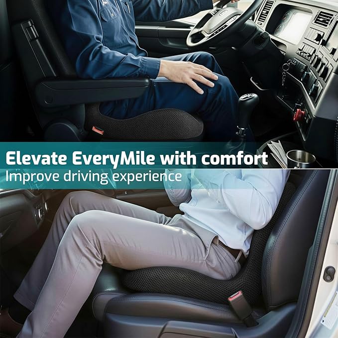 Seat Cushion,Office Chair Cushion with Lumbar Support Pillow,Ergonomic Design for Long Sitting,Sciatica,Back Pressure Relief,Back Support Cushions for Car,Truck,Office Chair