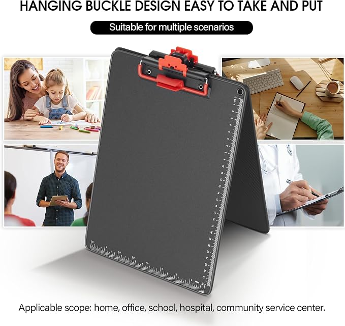 Clipboard with Pen Holder, Aluminum Frame & 2-in-1 Upgraded Clip, A4 Size 12.5 x 9 Inch, Heavy Duty Portable Writing Board with Anti-Slip Backing, for Office School Classroom Doctor Coach(2 Pack)