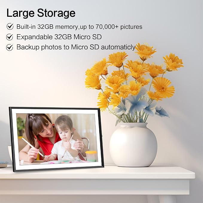 Frameo Digital Picture Frame 15.6 Inch, WiFi Smart Photo Frame with 32GB Storage, 1920x1080 IPS HD Touchscreen, Wall Mount & Tabletop, Share Pictures & Videos Instantly, for Mom