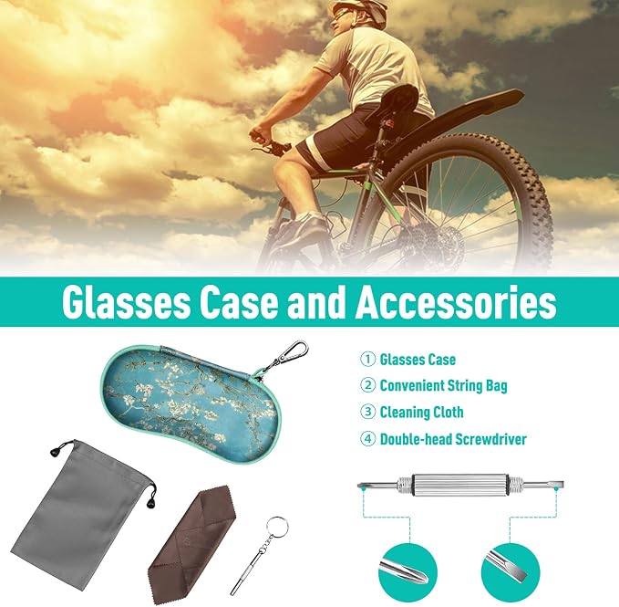 FINTIE Sunglasses Case, Hard EVA Shell Shockproof Sport Glasses Case with Metal Carabiner Travel Zipper Eyeglasses Holder