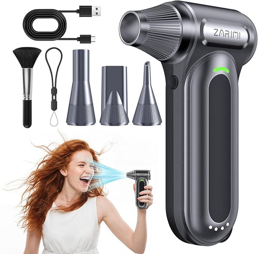 Electric Compressed Air Duster, 170000RPM High-Speed Cordless Air Blower with Rechargeable Battery for Keyboard, PC & Electronics Car Cleaning, Reusable Canned Air Alternative