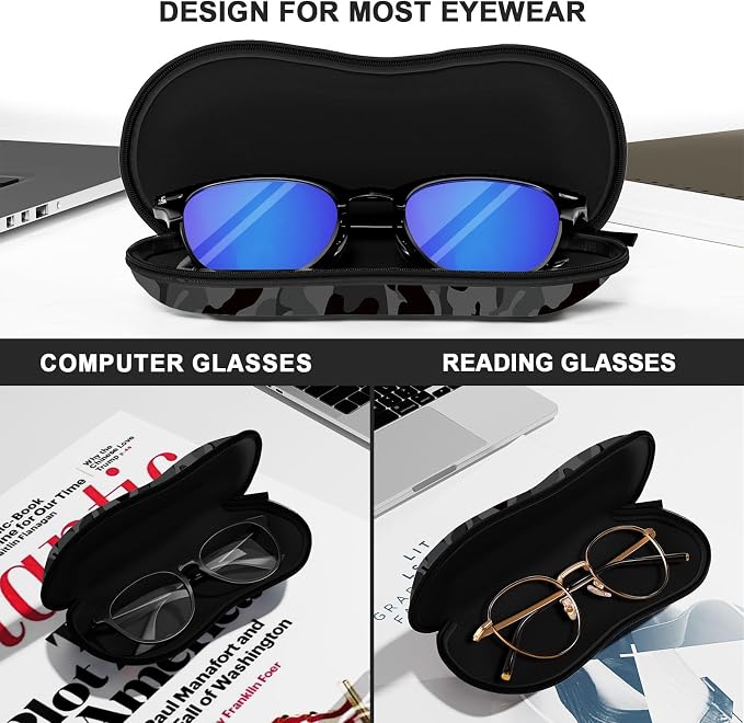 Sunglasses Soft Case, Ultra Light Portable Neoprene Zipper Glasses Case for Men Women