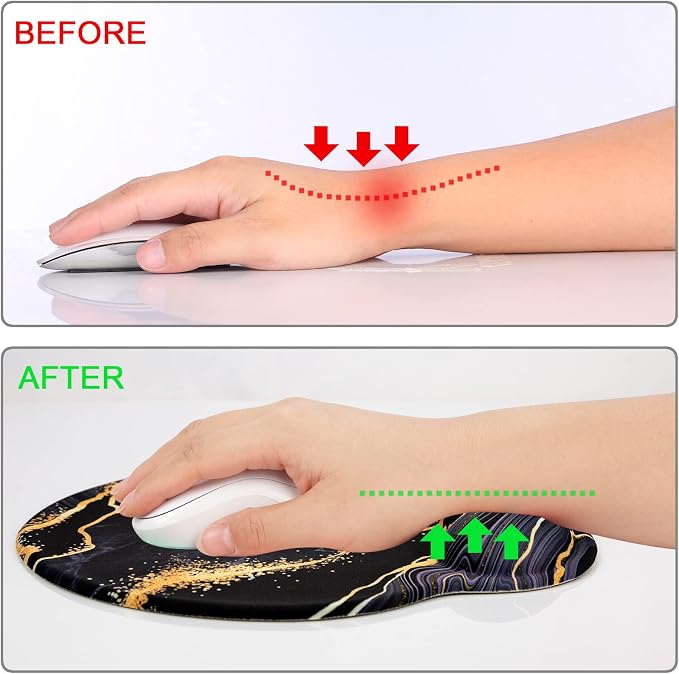 Ergonomic Mouse Pad with Wrist Rest Support,Gel Mouse Pads for Desk | Big Mousepad With Coaster Non-slip & Pain Relief for Computer, Home&Office Desk Decor