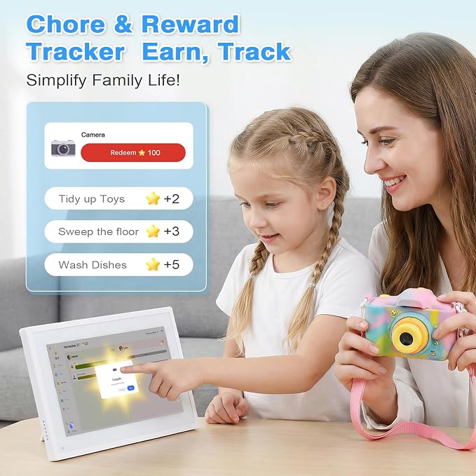 COMIX 10.1" Smart Calendar Display - Digital Family Wall Planner & Wi-Fi Chore Chart Syncs with Phones, Touch Screen Command Center & Digital Photo Frame for Home Organization, Office, Elderly