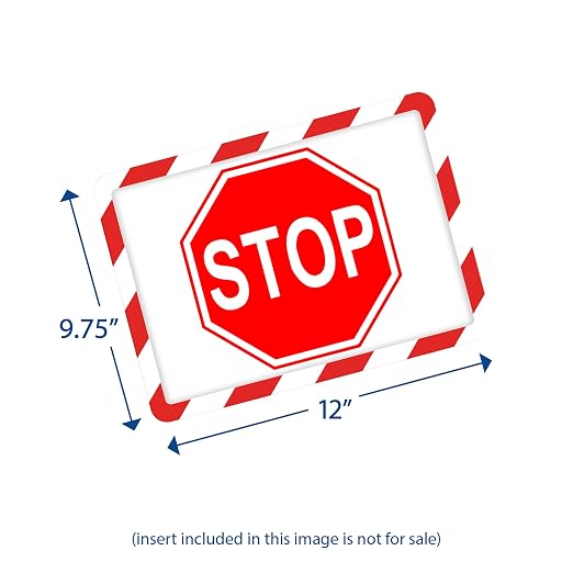 Tarifold Magnetic Safety Display Pockets, Letter Size, Red/White, 2 Pack | 2 magnetic safety display pockets, full magnetic backing, wide opening for quick updates, portrait or landscape, red/white