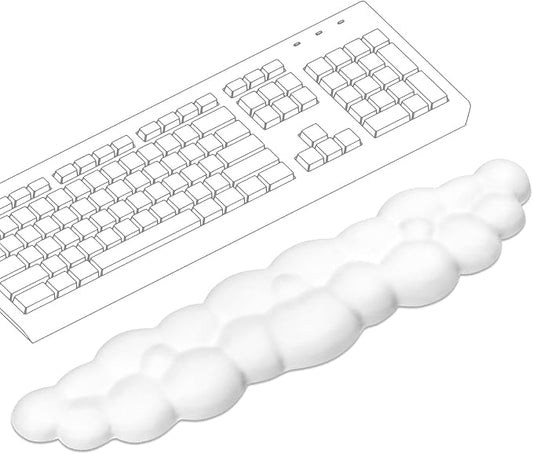 Cloud Wrist Rest Keyboard | Memory Foam, PU Leather, Ergonomically Designed, Typing Comfort and Pain Relief