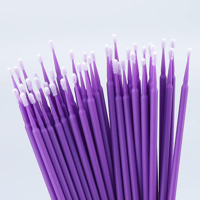 G2PLUS 500PCS Cotton Swabs, Purple Disposable Micro Applicators Brush for Makeup and Personal Care Cosmetic Brush, Micro Swabs for Eyelash Extensions, Nails, Eyeliner (Head Diameter: 3.0mm) | Purple Disposable Cotton Tips, 3.0 mm Head Diameter, for Eye...