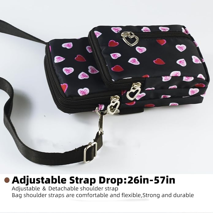 Small Crossbody Bag for Women - Mini Phone Purses with Crossbody Strap and Wallet - Nylon Arm Bag