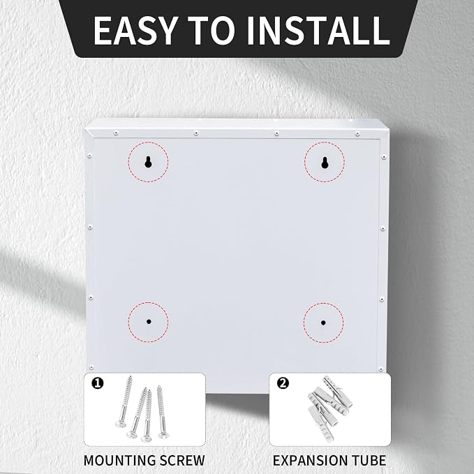 Wall Mount Mailbox for House Outside, Anti-Theft Locking Mailbox, Weatherproof Mailboxes 13.5" H x 15" L x 5.5" D, White