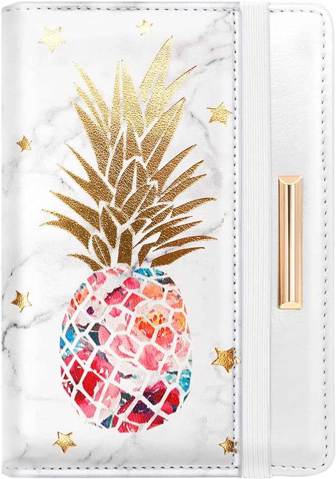 Coco Rossi Passport Holder for Travel Women Slim RFID Passport Cover Wallet | Travel Essentials, Passport Book Holders, Passport Cover Case, PU Leather, Cute, Thin, Spliced Design, Pineapple
