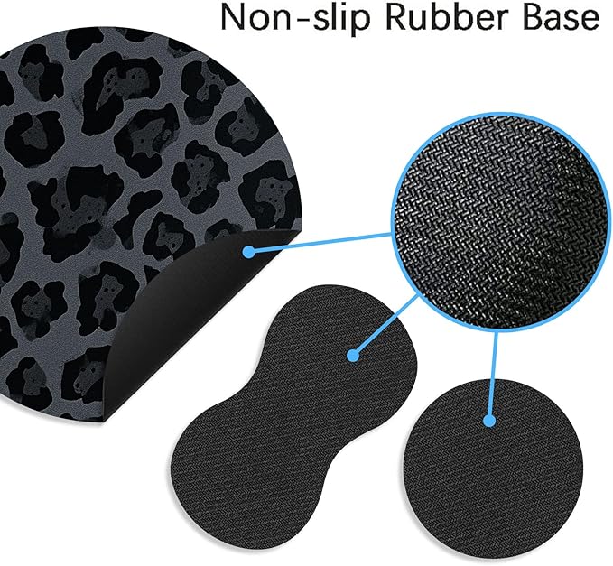 Mouse Pad+Mouse Wrist Rest Support Set+Coaster,Memory Foam Ergonomic Easy Typing Pain Relief,Non-Slip Rubber Base Small Mousepad for Computer,Laptop,Home & Office,Leopard Print