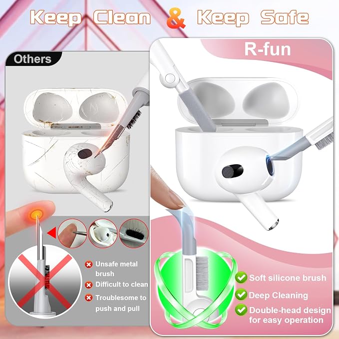 for AirPods 3 Case Cover with Lock Magnetic Lid, White/Lavender | Compatible with Apple AirPods 3rd Generation (2019) Case with Cleaner Kit & Carabiner, Powerful Drop Protection