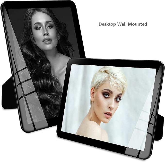 Bluesun 5×7 Picture Frame Black, Vertical & Horizontal Wall & Tabletop | 5×7 Black Photo Frame with Tempered Glass & Rounded Corners, Ideal for Kids & Family, Living Room Bedroom Hallway Office