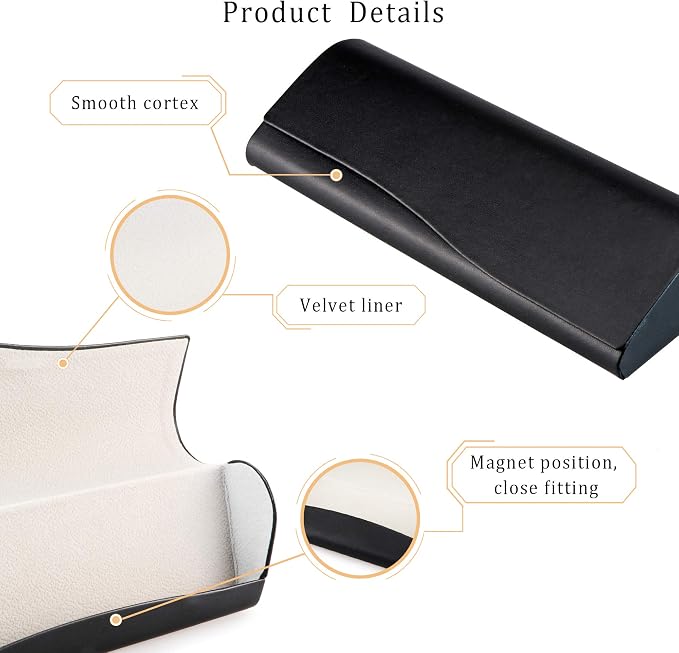 LifeArt Eyeglass Case Hard Shell, Portable Sunglass Case, Fashionable PU Leather Eyeglass Case, Lightweight