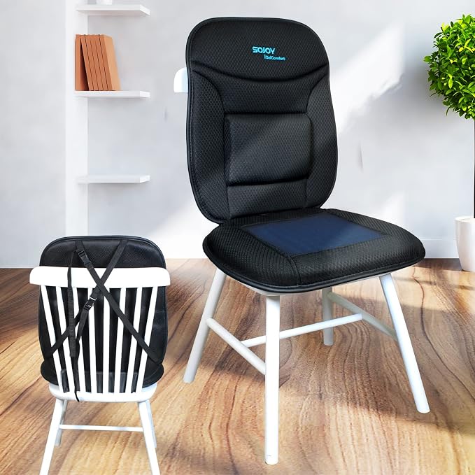 Sojoy Truck Seat Cushion – Gel Memory Foam Seat Pad with Lumbar & Back Support, for Office Chair, Car & Semi-Truck, Pain Relief & All-Day Comfort