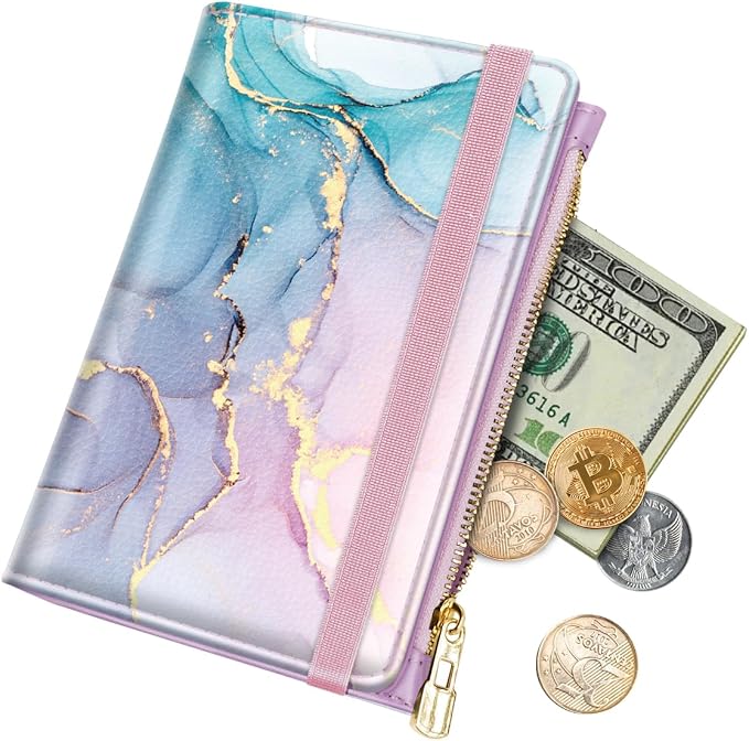 Passport Holder for Travel, RFID Blocking Passport Cover for Women Zipper | Travel Wallets, Passport Book Holder, Credit Card Holder, ID Window,SIM Card Slots, Coin & Tickets Pocket, Rainbow