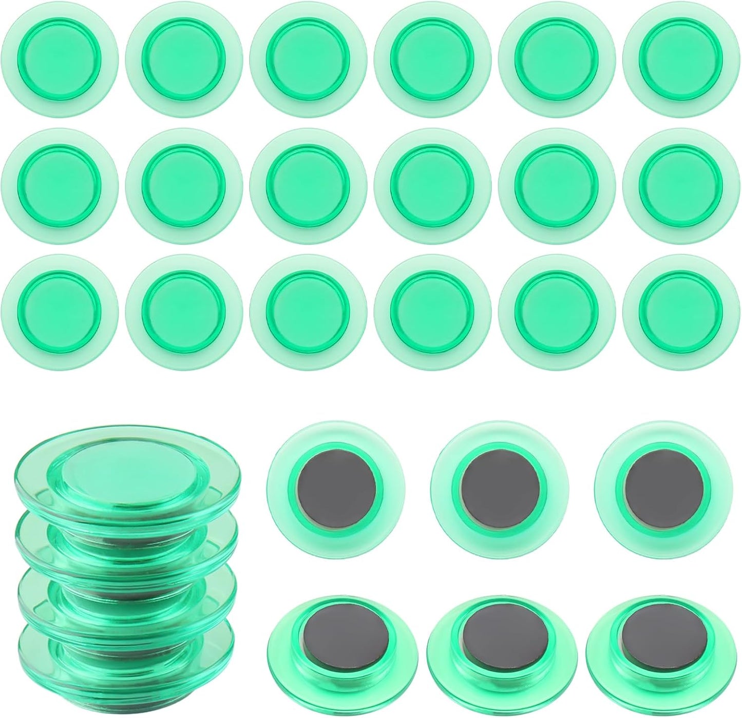 ZDZBLX Fridge Magnets, 28 Pack Magnet Strong Magnets Refrigerator Magnets Small Magnets for Whiteboard, Heavy Duty Magnets Mini Magnets Cute Round Magnets for Fridge, Locker, Classroom, Office (Green)