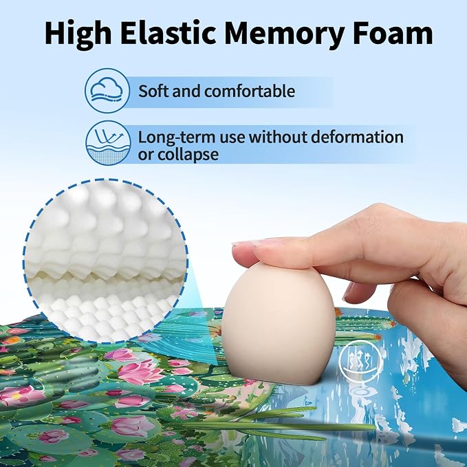 YIWEI Ergonomic Mouse Pad with Wrist Rest for Carpal Tunnel Pain Relief | Memory Foam Wrist Support,Non-Slip Rubber Base, Keyboard Computer Mousepad,Lycra Cloth Surface,Gaming Home Office