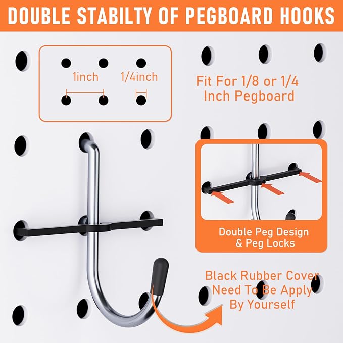 INCLY 330PCS Upgraded Pegboard Accessories Organizer Kit with Bins & Cups | Peg Board Hooks Assortment for Organizing Tools, 1/8 or 1/4 inch Pegboard Hooks, for Garage Warehouse Wall Organization