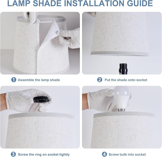 Lamps Set of 2 Modern Farmhouse Table Lamp Bedside Reading Lamps Living Room End Tables Set Lamps for Night Stands Bedroom Night Lamp,High 26.25 Inch,blue,With Fabric Lamp Shade,Bulb Not Included
