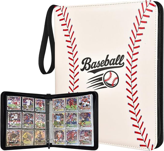 Baseball Card Binder 9 Pocket, 1080 Pockets Trading Card Binder with Zipper, Portable Collector Card Album Storage Organizer for Sports Cards, Game Cards, Gifts for Kids