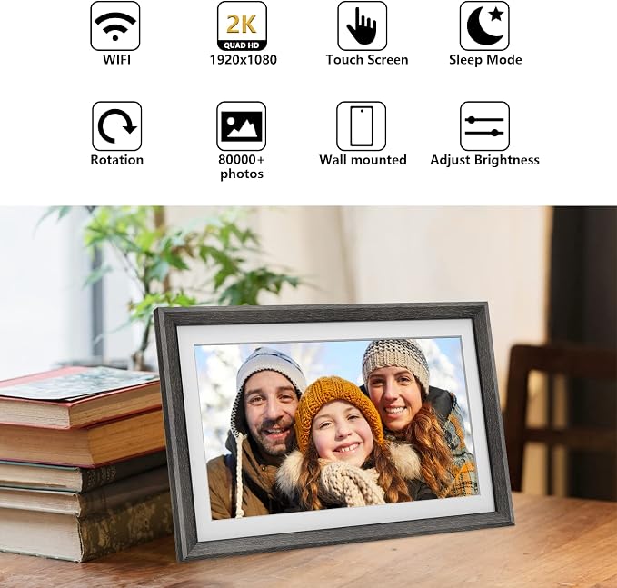 FRAMEO 15.6 Inch 32GB WiFi Large Digital Photo Frame 1920 * 1080 IPS FHD Touch Screen Smart Digital Picture Frame, Wall Mountable, Auto-Rotate,Share Moments Instantly via Frameo App from Anywhere