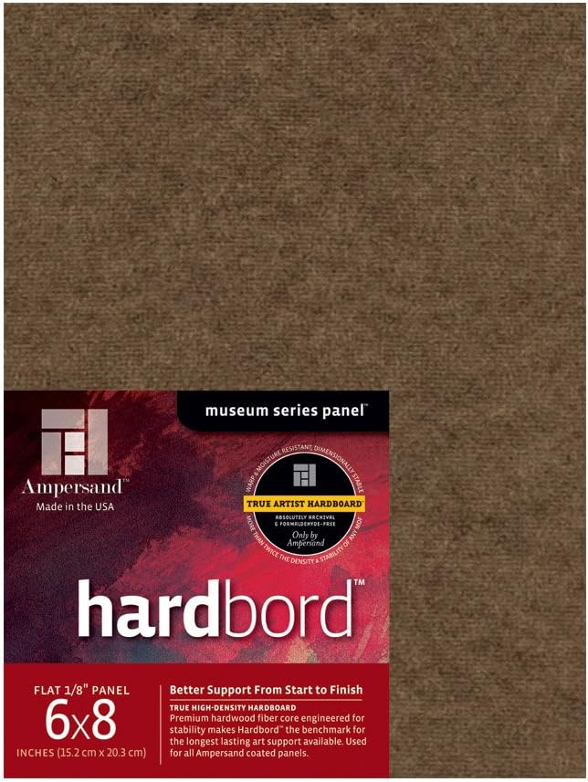 Ampersand Museum Series Hardbord for Painting and Mounting, 1/8 Inch Depth, 6X8 Inch, Pack of 3 (AMHB0608)