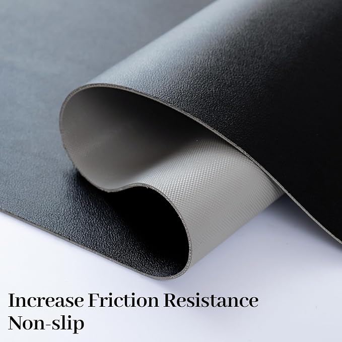Leather Desk Pad Mat, Black Desk Mat, 23.6" x 13.7" | Non-slip and Waterproof Computer Mat, Desk Protector for Office/Home, Desk Accessories
