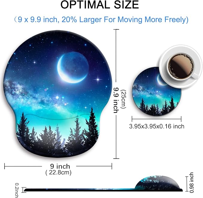 Ergonomic Mouse Pad with Wrist Rest Support,Gel Mouse Pads for Desk | Big Mousepad With Coaster Non-slip & Pain Relief for Computer, Home&Office Desk Decor