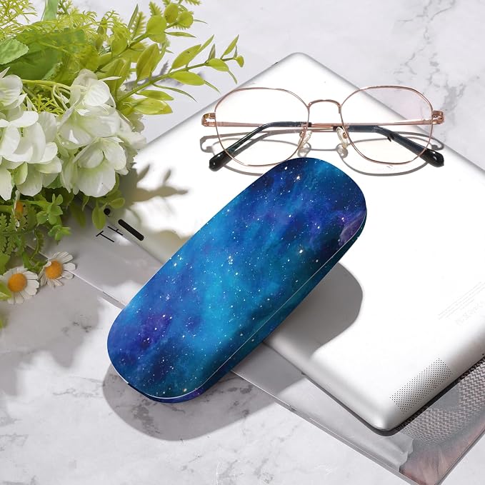 Glasses Case Hard Shell,Portable Protective Eyeglasses Case, Eyeglass Holder Box with Cleaning Cloth, for men women