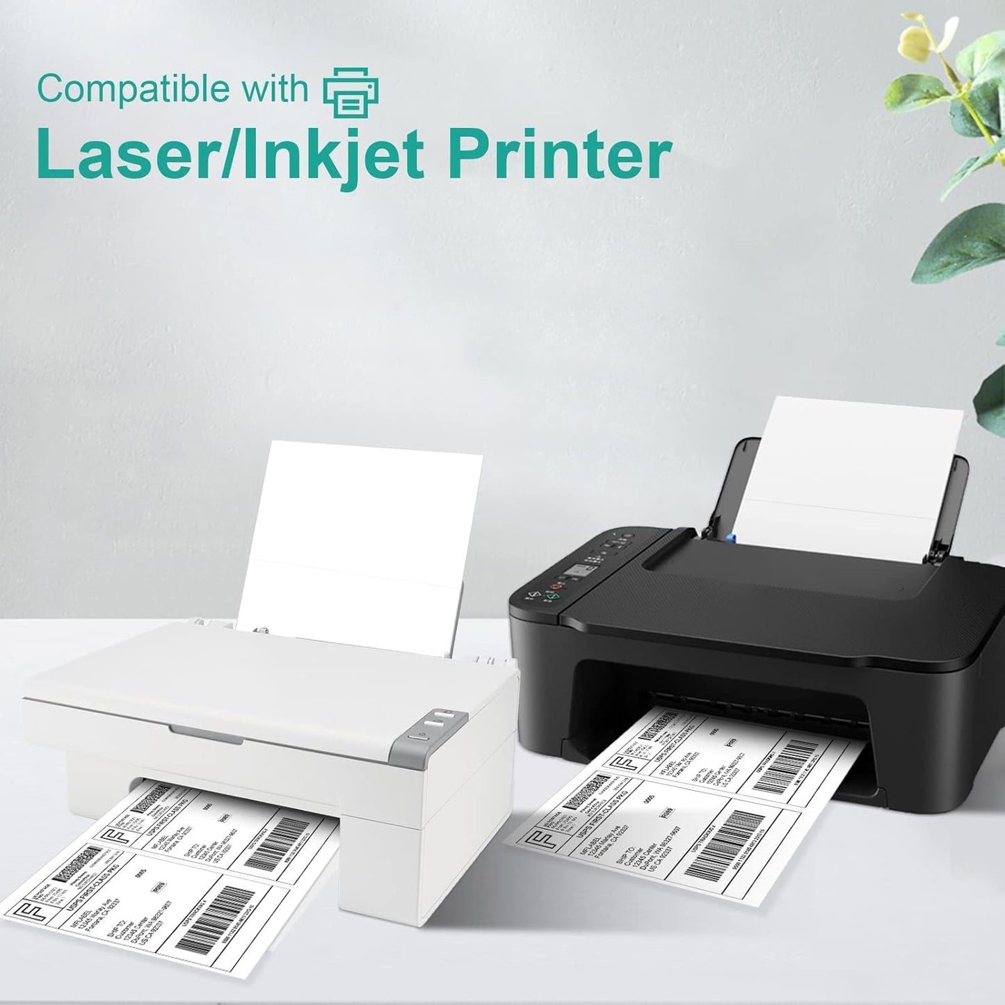 MFLABEL Half Sheet Label Laser/Ink Jet Shipping Label 8.5 x 11 Inches Packaging Labels, Address Labels for Laser & Inkjet Printers, 1600 Count(800 Sheets)