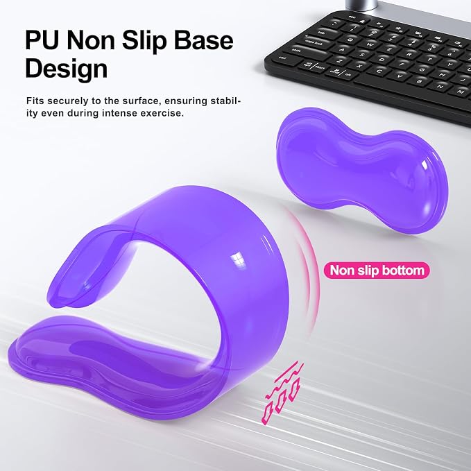 MOKURU Gel Keyboard and Mouse Wrist Rest Set, Comfort Ergonomic Wrist Support, for Wrist Pain Relief, Computer Keyboard Wrist Rest (Purple)