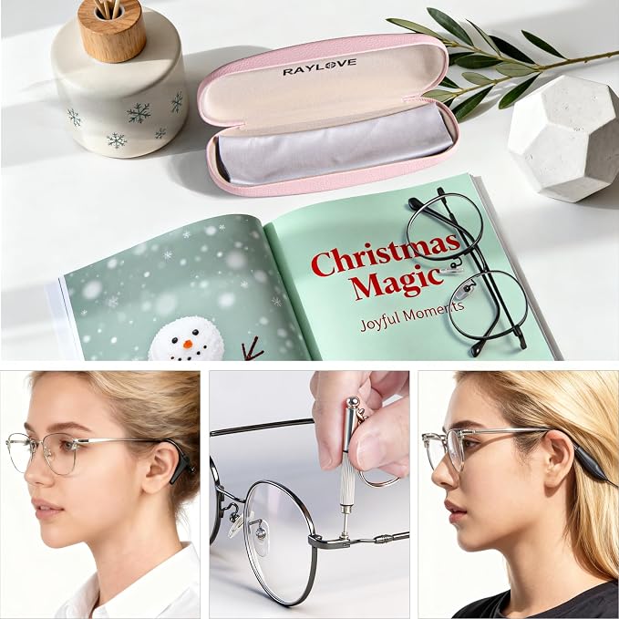 RayLove Unisex Hard Shell Eyeglasses Cases, Protective Case For Glasses