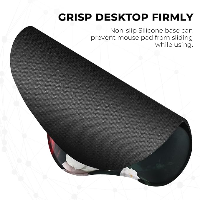 EooCoo Ergonomic Mouse Pad with Wrist Rest, Memory Foam Support Mousepad | Non-Slip Base for Computer, Cafe, Home & Office, 9.64 x 8.26 in Office Desk Accessories, Carpal Tunnel Relief