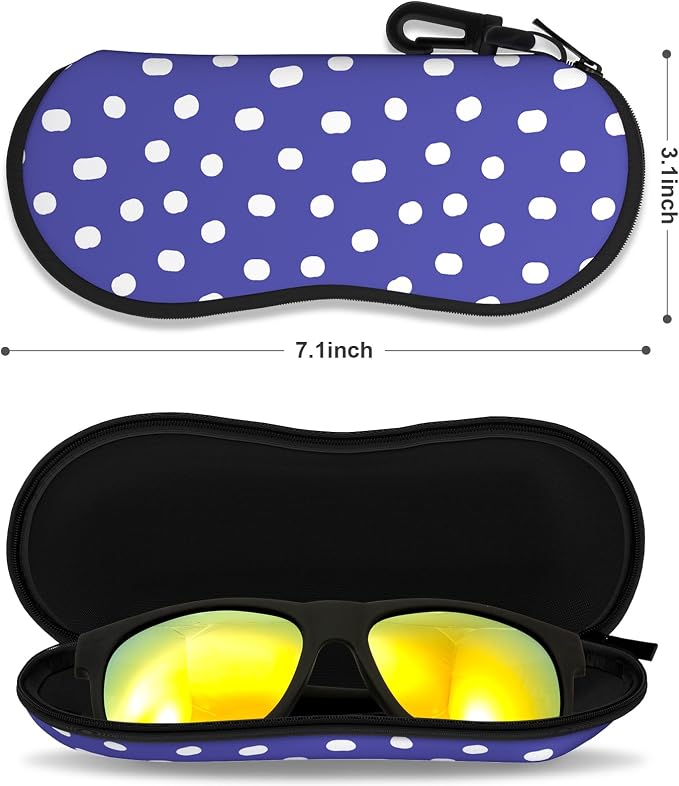Sunglasses Soft Case, Ultra Light Portable Neoprene Zipper Glasses Case for Men Women
