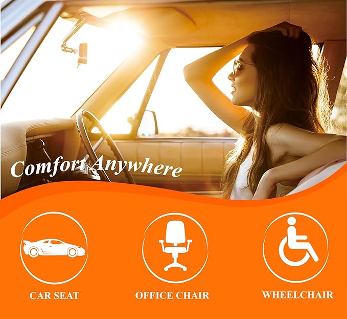 kingphenix Premium Car Seat Cushion, Memory Foam Driver Seat Cushion to Improve Driving View- Coccyx & Lower Back Pain Relief - Seat Cushion for Car, Truck, Office Chair (4D Mesh Gray)