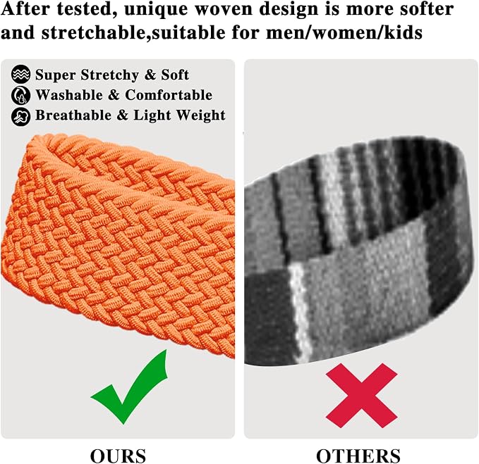 Fishent Stretchy Wristlet Keychain, Cute Key Chain, Woven Wrist Lanyard for Car Keys with 3 Keyrings and D-ring for Women Men
