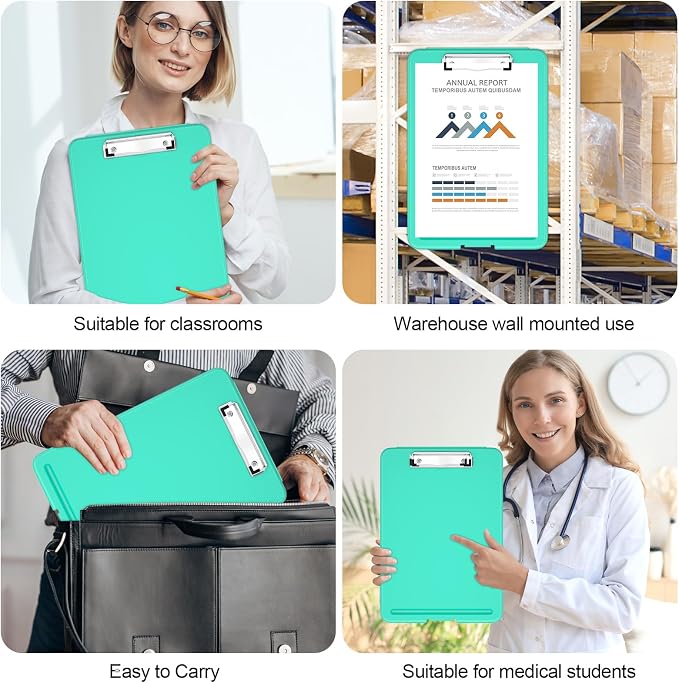 Hongri Clipboard with Storage, 8.5 x 11 Clip Board Foldable, Teal | Bottom Opening, Size 13.4 x 9.4 X 0.9 in for Nurses, Teacher, Students, Classroom, School & Office Supplies