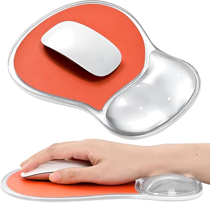EooCoo Ergonomic Washable Mouse Pad with Gel Wrist Rest Support | Middle Concave Design for Natural Wrist Alignment, Non-Slip Base Mousepad, Carpal Tunnel Relief, Office Desk Accessories