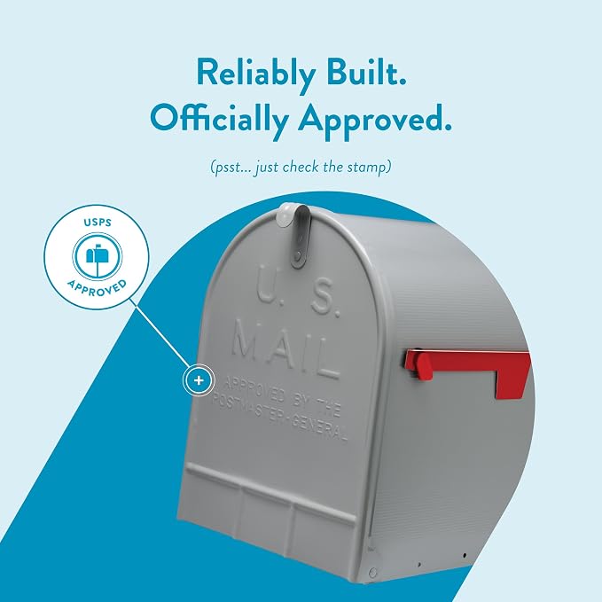 Gibraltar ST2000AM Stanley Post-Mount Mailbox, XL, Gray Steel - Quantity 1 | Galvanized steel build for outside with rust-resistant powder-coat finish and adjustable latch closure. USPS approved.