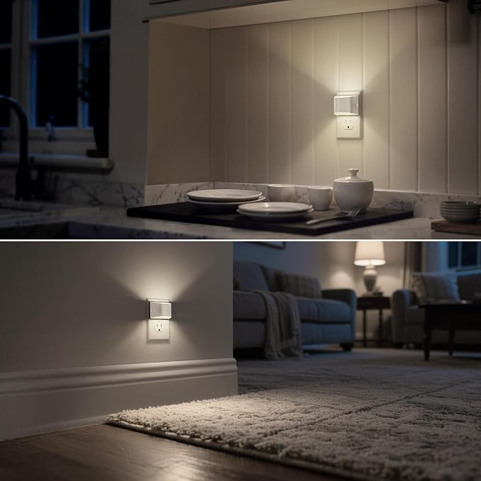 DORESshop LED Night Light[4 Pack], Night Lights Plug into Wall, 3 Level Brightness Adjustable Plug in Night Light, Dusk to Dawn Sensor Nightlights for Adults,Bedroom,Bathroom,Hallway, 5000K
