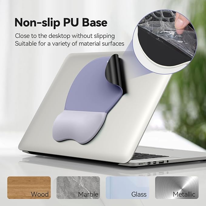 TECKNET Gel Ergonomic Mouse Pad & Keyboard Wrist Rest & Coaster | 3 in 1 Set, Pain Relief, Milk Silk Cloth, Non-Slip PU Base, Easy Typing, Memory Foam Wrist Support for Office & Home