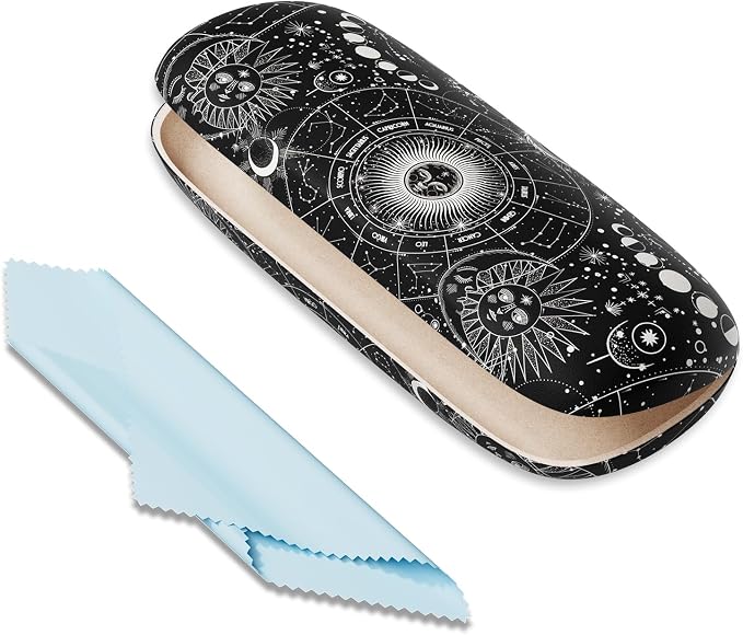 Eyeglasses Case, Portable Hard Shell Protective Case for Glasses, Eyeglass Holder Box for Women with Cleaning Cloth