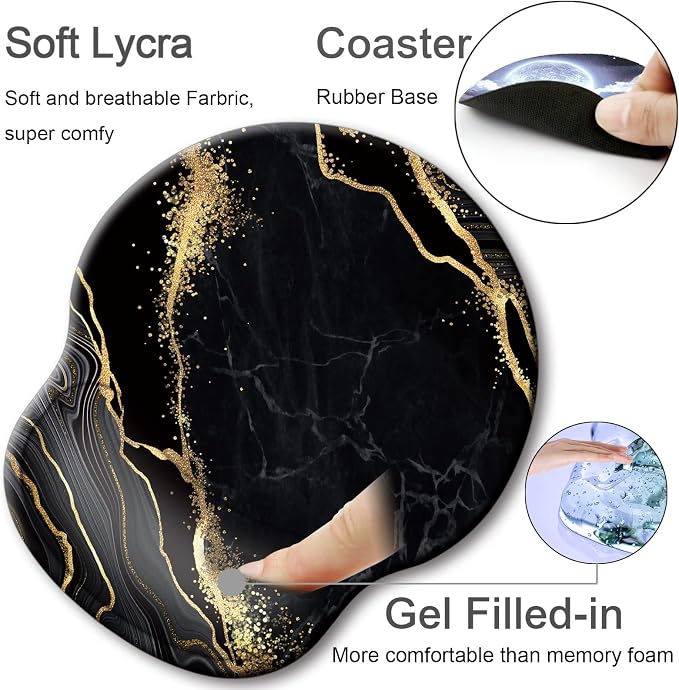 Ergonomic Mouse Pad with Wrist Rest Support,Gel Mouse Pads for Desk | Big Mousepad With Coaster Non-slip & Pain Relief for Computer, Home&Office Desk Decor