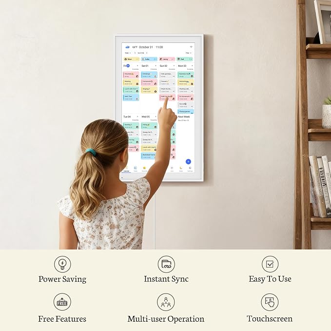 BSIMB 21.5 inch Digital Calendar Wall Touch Screen, Family Schedule Smart Calendar Interactive Display, Streamline Household Organization, Electronic Planner Wall Mountable in Portrait or Landscape