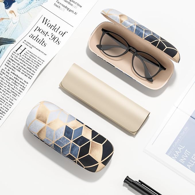 Eyeglasses Case, Hard Shell Protective Case for Glasses, Unisex for Women Men